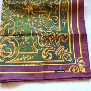 Christian‎ Dior Green and Gold Neckerchief/Scarf